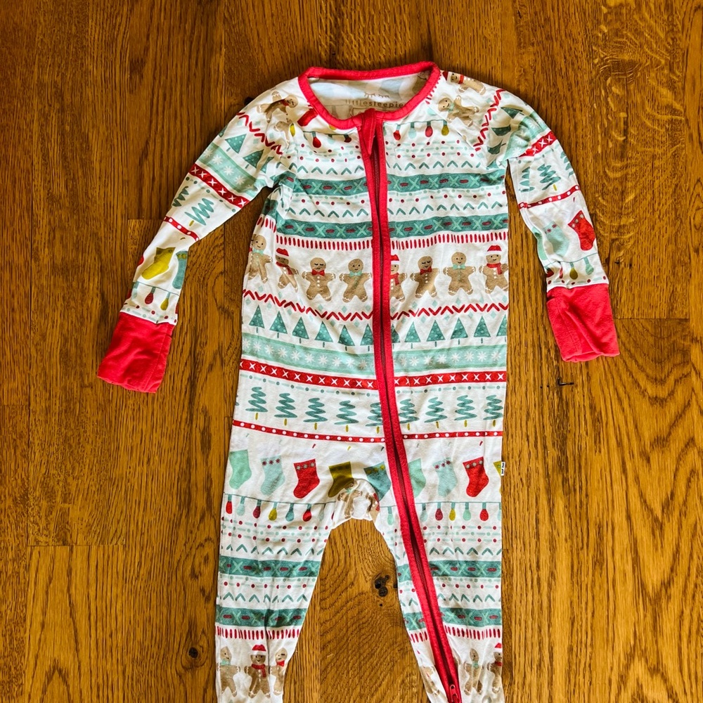 Little Sleepies Zippy Sleeper Gingerbread Christmas 6-12 Months